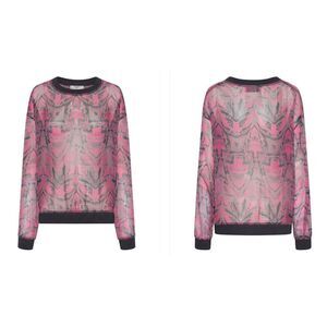 One Teaspoon Kaleidoscope Crew Long‎ Sleeve Top in Pink Prism XX-Large MSRP $119